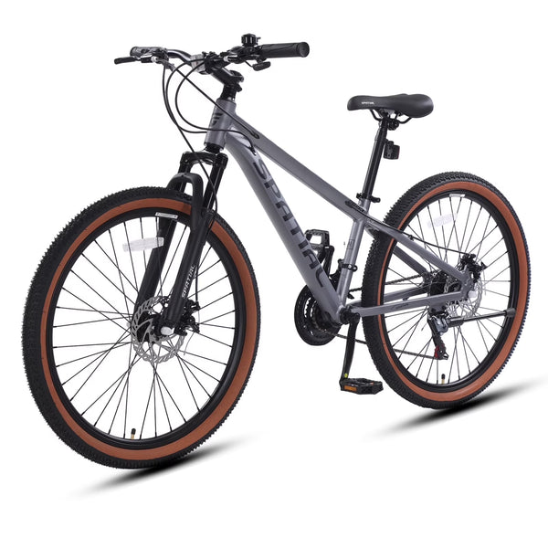SPATIAL 24/26/27.5/29 in Mountain Bike, 8/21 Speed Lightweight Aluminum Magensium Frame Mountain Bicycle, Fits Men Women Teenagers Adult Disc Brake