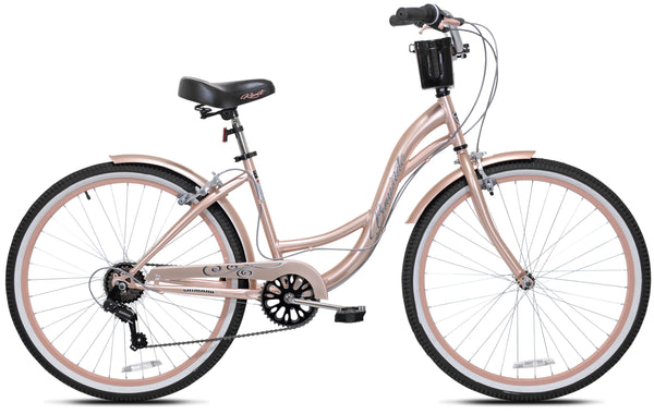 26 In. Bayside Women'S Cruiser Bike, Rosé Gold