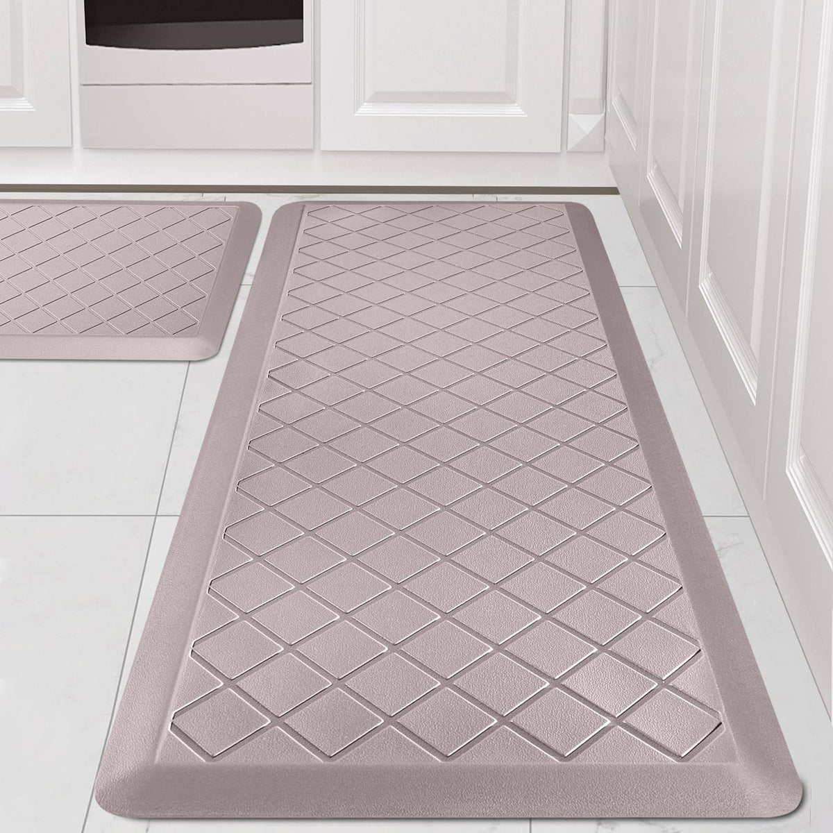 WEZVIX Cushioned Kitchen Mat 2 Pcs, Anti Fatigue Kitchen Rugs, Heavy Duty Kitchen Rugs and Mats Non-Skid, Ergonomic Comfort Foam Kitchen Floor Mat